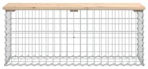 Ławka ogrodowa z gabionem, 103x31,5x42 cm, lite drewno sosnowe