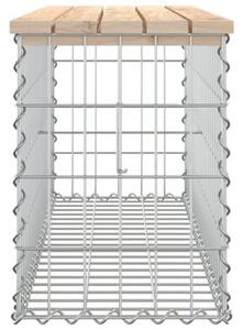 Ławka ogrodowa z gabionem, 103x31,5x42 cm, lite drewno sosnowe