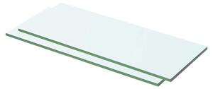 Półki, 2 szt., panel z bezbarwnego szkła, 50 x 15 cm