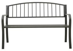 Ławka ogrodowa, szara, 120 cm, stalowa