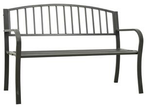 Ławka ogrodowa, szara, 120 cm, stalowa