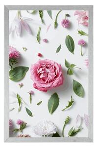 Plakat delikatna martwa natura z kwiatów