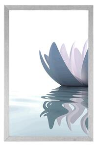 Plakat kwiat lotosu w rzece