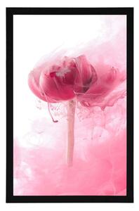 Plakat różowy kwiat w ciekawym designie