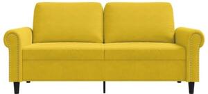 Sofa 2-osobowa, Å¼Ã³Åta, 140 cm, tapicerowana aksamitem