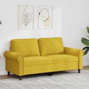 Sofa 2-osobowa, Å¼Ã³Åta, 140 cm, tapicerowana aksamitem