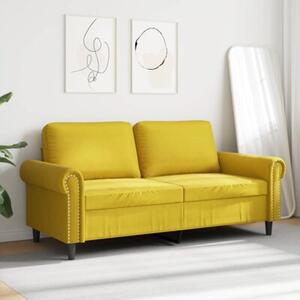 Sofa 2-osobowa, Å¼Ã³Åta, 140 cm, tapicerowana aksamitem