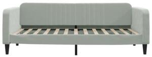 Sofa rozsuwana, jasnoszara, 100x200 cm, aksamit