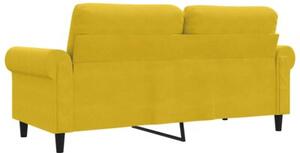 Sofa 2-osobowa, Å¼Ã³Åta, 140 cm, tapicerowana aksamitem