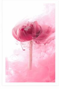 Plakat różowy kwiat w ciekawym designie