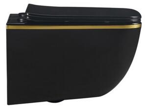 Miska WC HYDROSAN YUZU-BL-GL-TR-03 Prostokątny Czarny / Złoty pasek