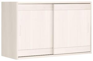 Sosnowa szafka wisząca z półkami, biała