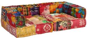 Puf moduÅowy, 2-osobowy, patchwork, tkanina