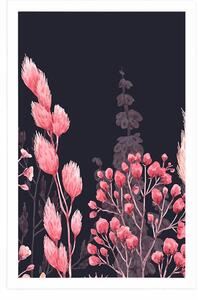 Plakat odmiany trawy na różowo