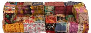 Puf moduÅowy, 2-osobowy, patchwork, tkanina