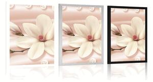 Plakat luksusowa magnolia z perłami