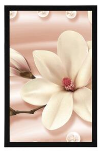 Plakat luksusowa magnolia z perłami