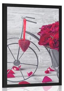 Plakat rower pełen róż