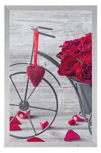 Plakat rower pełen róż