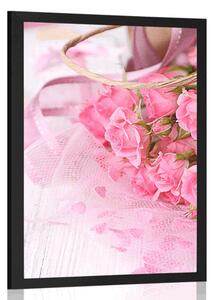 Plakat romantyczny różowy bukiet róż