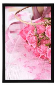 Plakat romantyczny różowy bukiet róż