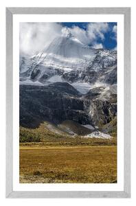 Plakat z passe-partout majestatyczny górski krajobraz