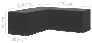 Pokrowce na meble ogrodowe, 2 szt., kształt l, 250x250x90 cm