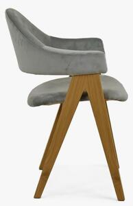 Krzesło zaokrąglone Oslo - aksamitna welurowa tkanina