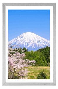 Plakat z passe-partout wulkan Fuji