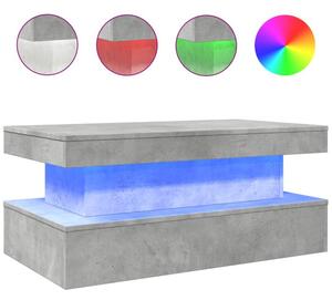 Stolik kawowy z oÅwietleniem LED, szaroÅÄ betonu, 90x50x40 cm