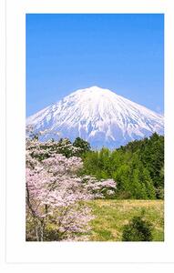 Plakat z passe-partout wulkan Fuji