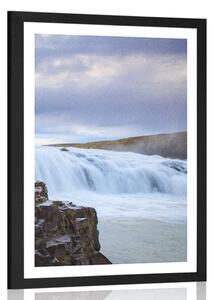 Plakat z passe-partout Islandzkie wodospady
