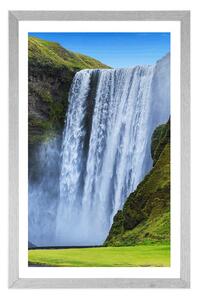Plakat z passe-partout kultowy wodospad na Islandii