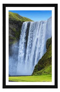 Plakat z passe-partout kultowy wodospad na Islandii