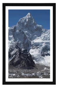 Plakat z passe-partout piękny szczyt góry