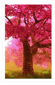 Plakat kwitnące drzewa wiśni