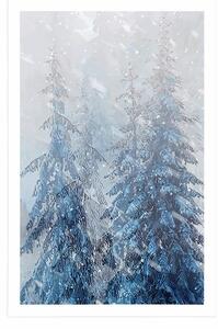 Plakat śnieżny krajobraz
