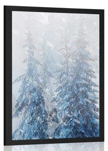 Plakat śnieżny krajobraz