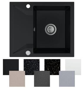Zlewozmywak granitowy Obsidian 1KKO + syfon