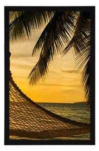 Plakat hamak na plaży