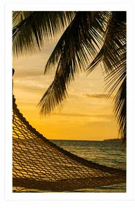 Plakat hamak na plaży