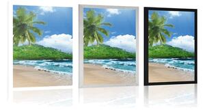 Plakat piękna plaża na wyspie Seszele