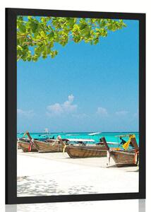 Plakat biała piaszczysta plaża na Bamboo Wyspie