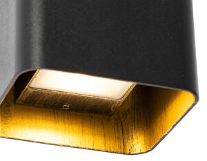 Zewnetrzna Nowoczesna lampa ścienna czarna z kwadratową diodą LED IP54 - Evi Oswietlenie zewnetrzne