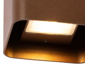 Zewnetrzna Nowoczesna lampa ścienna rdzawo-brązowa z kwadratową diodą LED IP54 - Evi Oswietlenie zewnetrzne