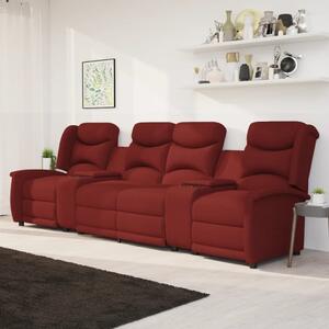 4-os. rozkładany fotel masujący, winna czerwień, tkanina