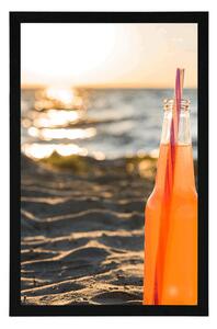 Plakat orzeźwiający napój na plaży