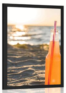 Plakat orzeźwiający napój na plaży