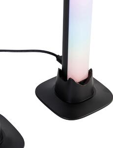 Czarna lampa stołowa z diodą LED z pilotem i RGB - Arnold Oswietlenie wewnetrzne