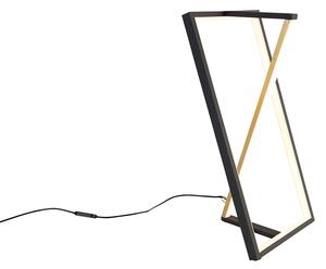 Lampa stołowa czarna ze złotem z 3-stopniowym ściemnianiem LED w stopniach Kelvina - Milena Oswietlenie wewnetrzne